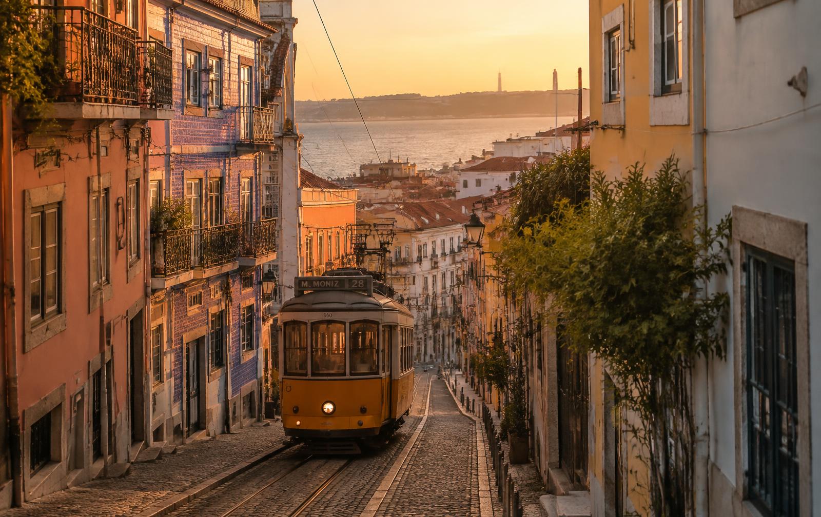 Tram in Lissabon
